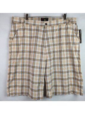 Phat Farm Men's Shorts Size 40 Orange Plaid Loose Baggy Y2K Shorts Phat Classics